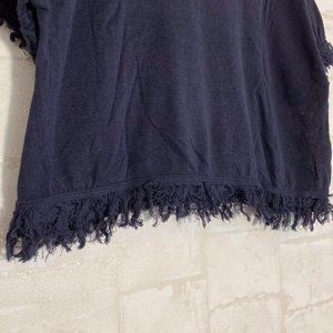 Framework fringed linen T-shirt linen mixed navy navy C1365  Free SIZE/framework